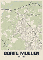 Street map poster of Corfe Mullen, Dorset
