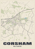 Street map poster of Corsham, Wiltshire