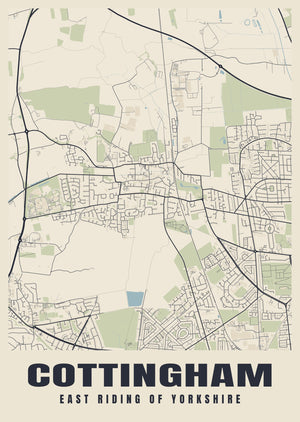 Cottingham Street Map Poster