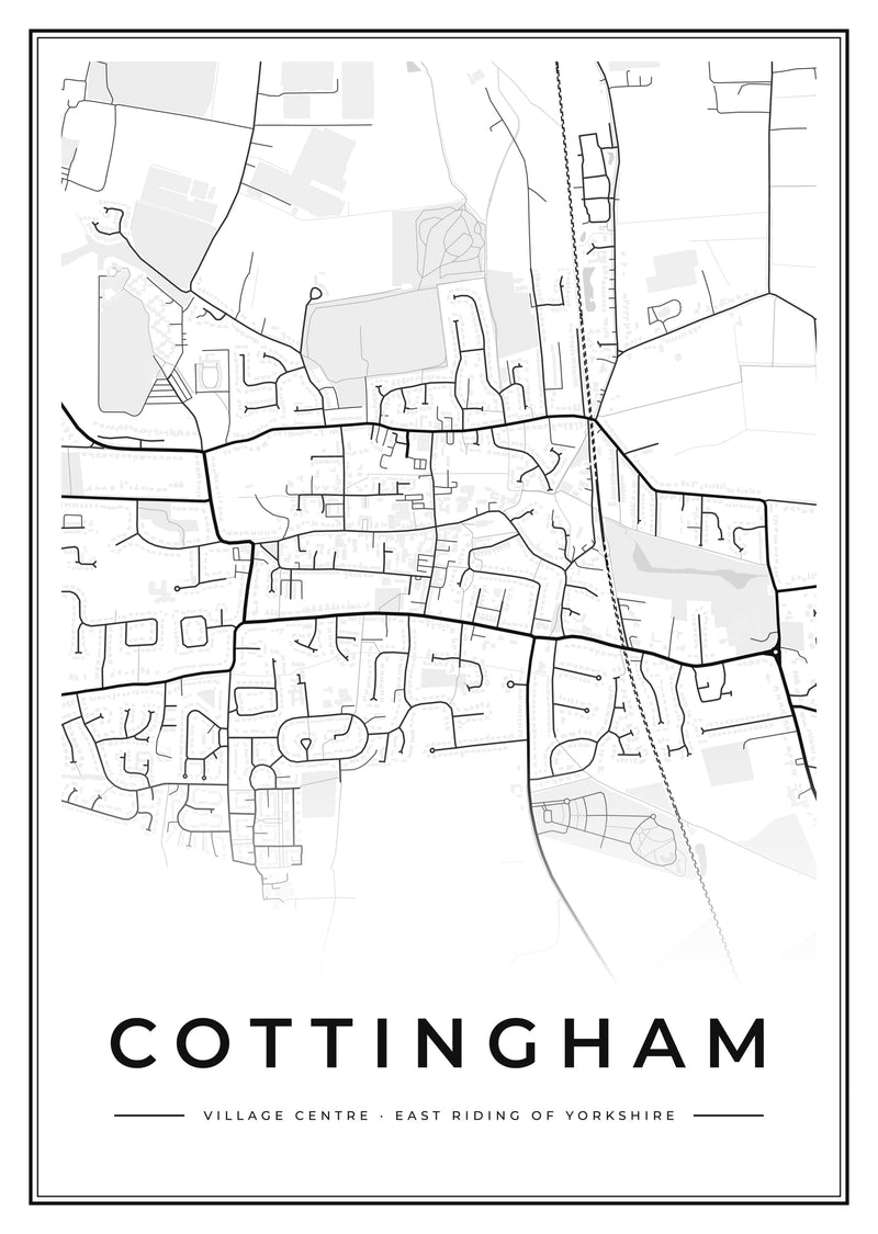 Cottingham Village Centre Street Map Poster