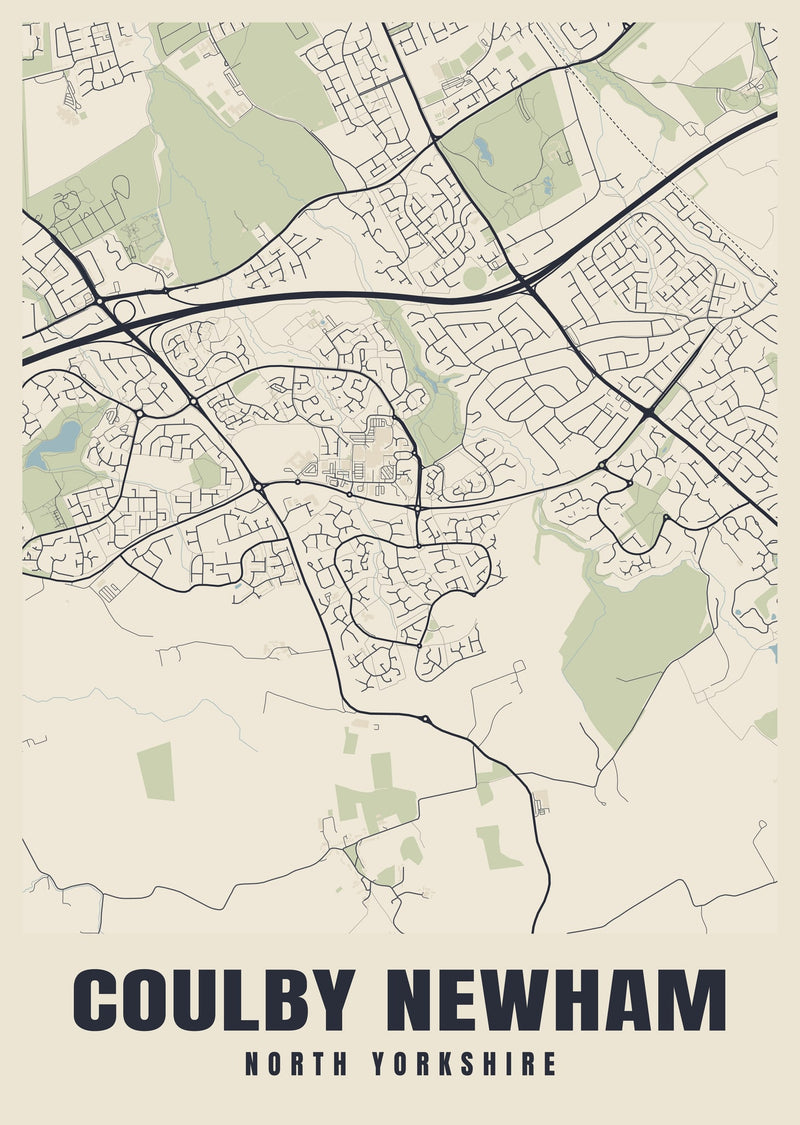 Coulby Newham Street Map Poster