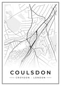 Street map poster of Coulsdon, Croydon, London