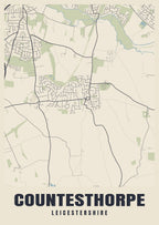 Street map poster of Countesthorpe, Leicestershire