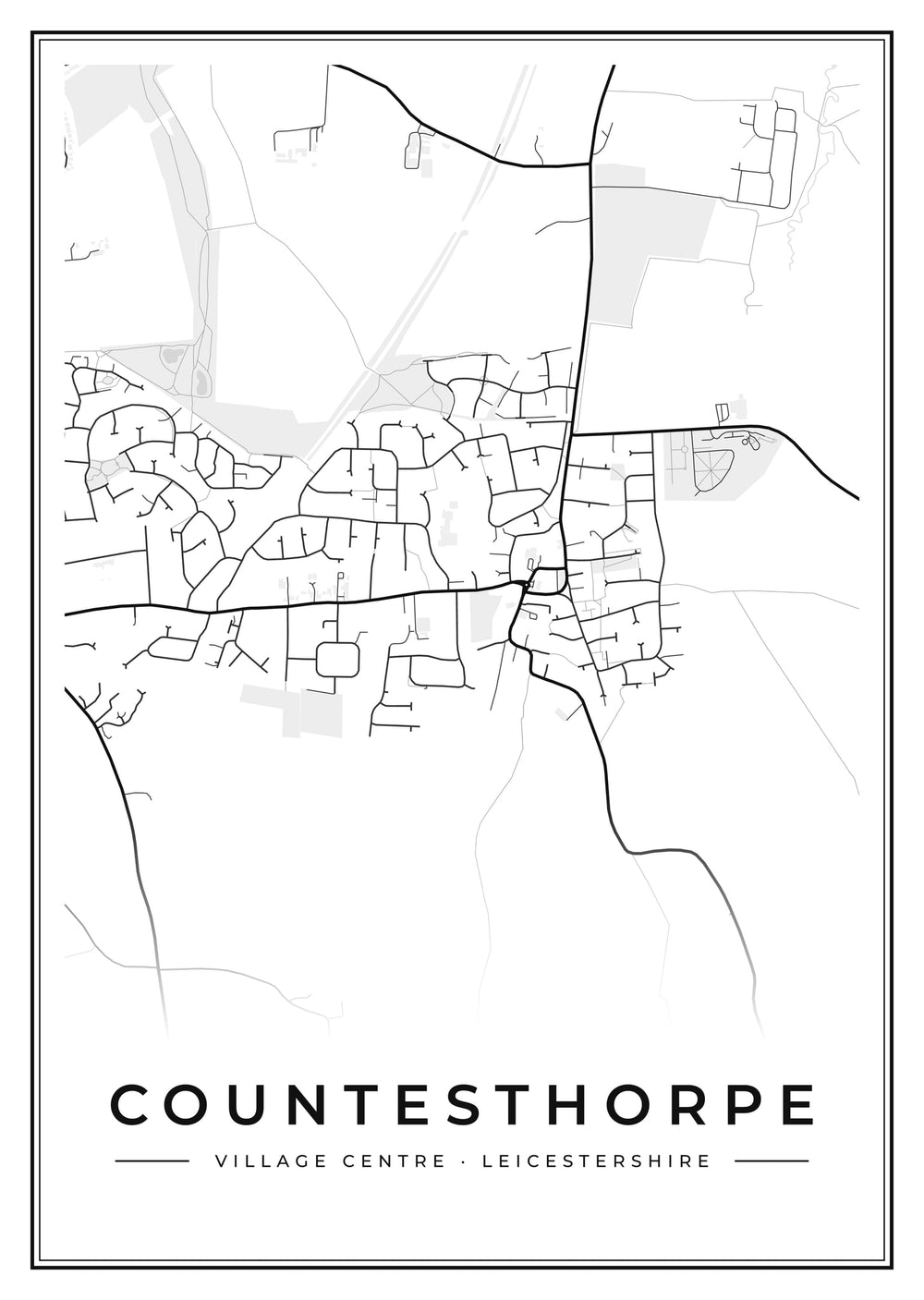 Countesthorpe Village Centre Street Map Poster