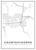 Street map poster of Countesthorpe village centre, Leicestershire