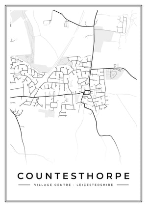 Countesthorpe Village Centre Street Map Poster