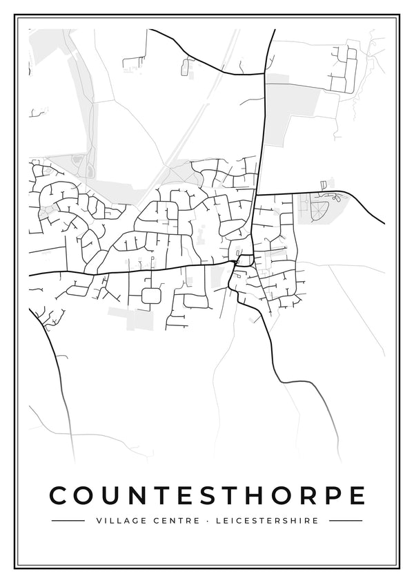 Countesthorpe Village Centre Street Map Poster