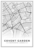 Street map poster of Covent Garden, Westminster, London