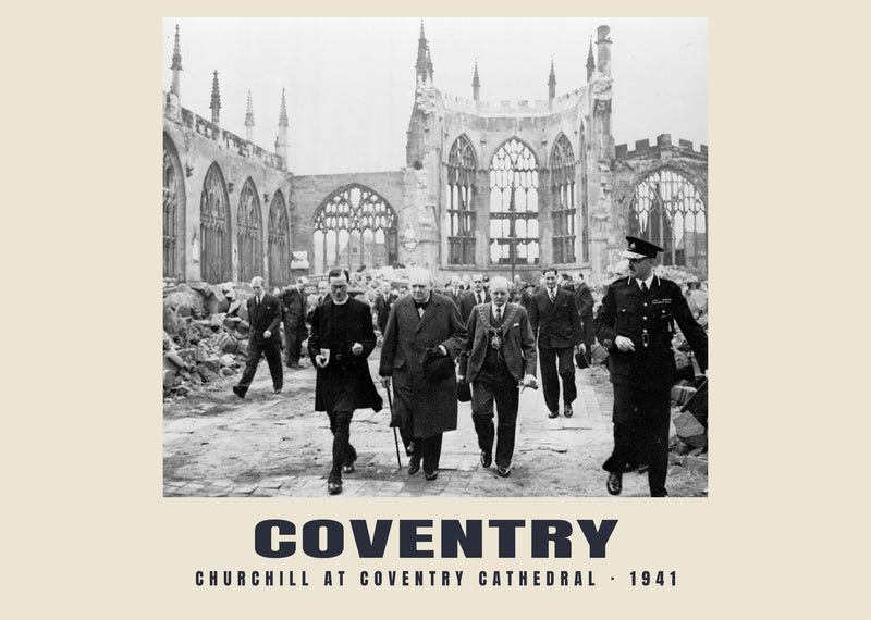 Churchill w katedrze w Coventry, Coventry — 1941
