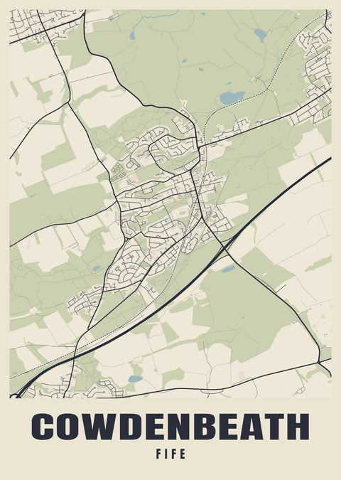 Cowdenbeath Street Map Poster