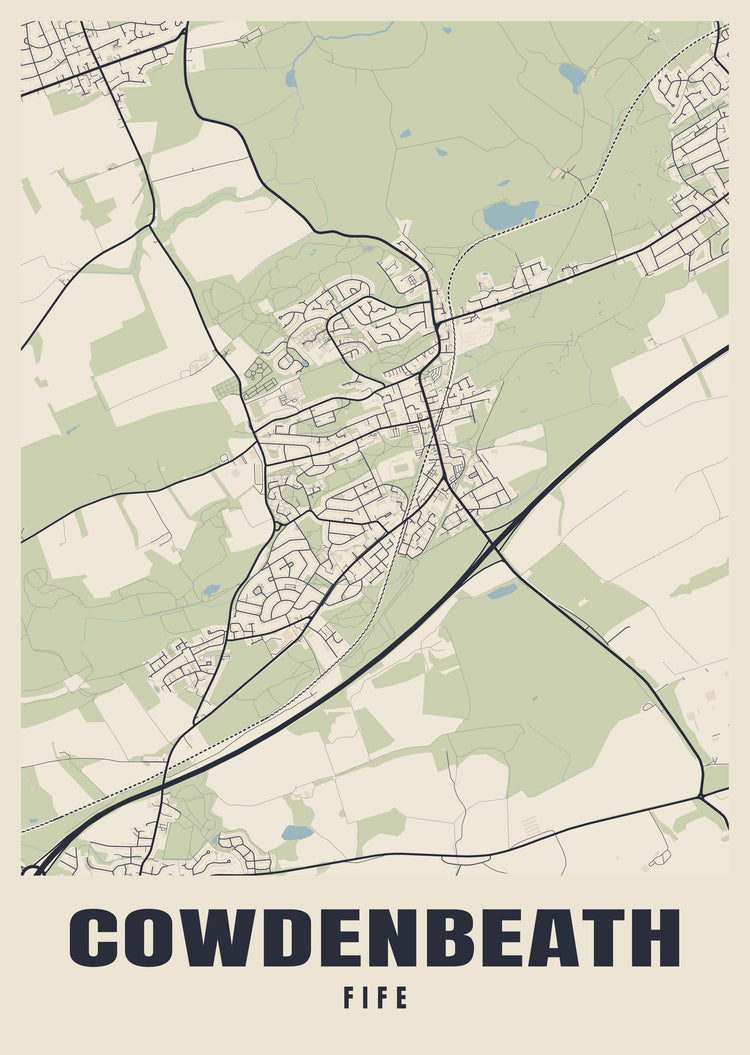 Cowdenbeath Street Map Poster