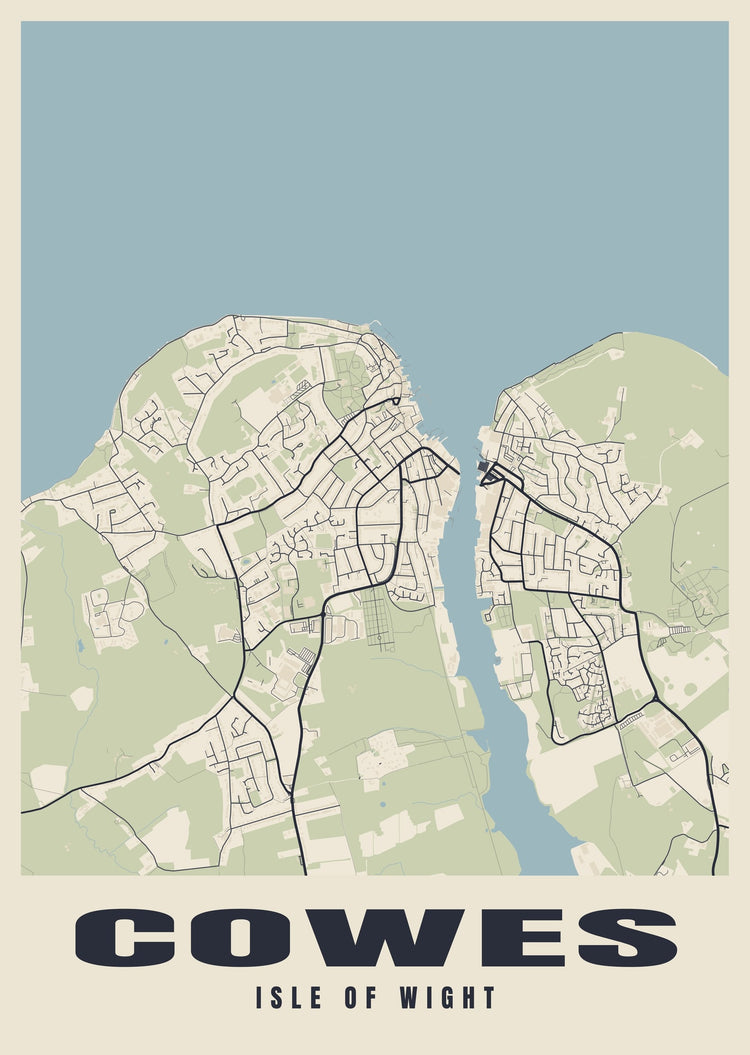 Cowes Street Map Poster