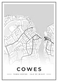 Street map poster of Cowes town centre, Isle of Wight