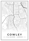 Street map poster of Cowley, Hillingdon, London
