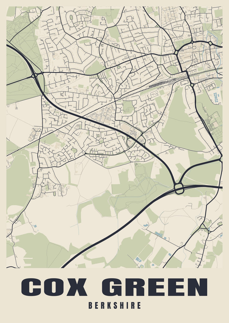 Cox Green Street Map Poster