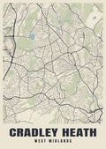 Street map poster of Cradley Heath, West Midlands
