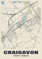 Street map poster of Craigavon, County Armagh