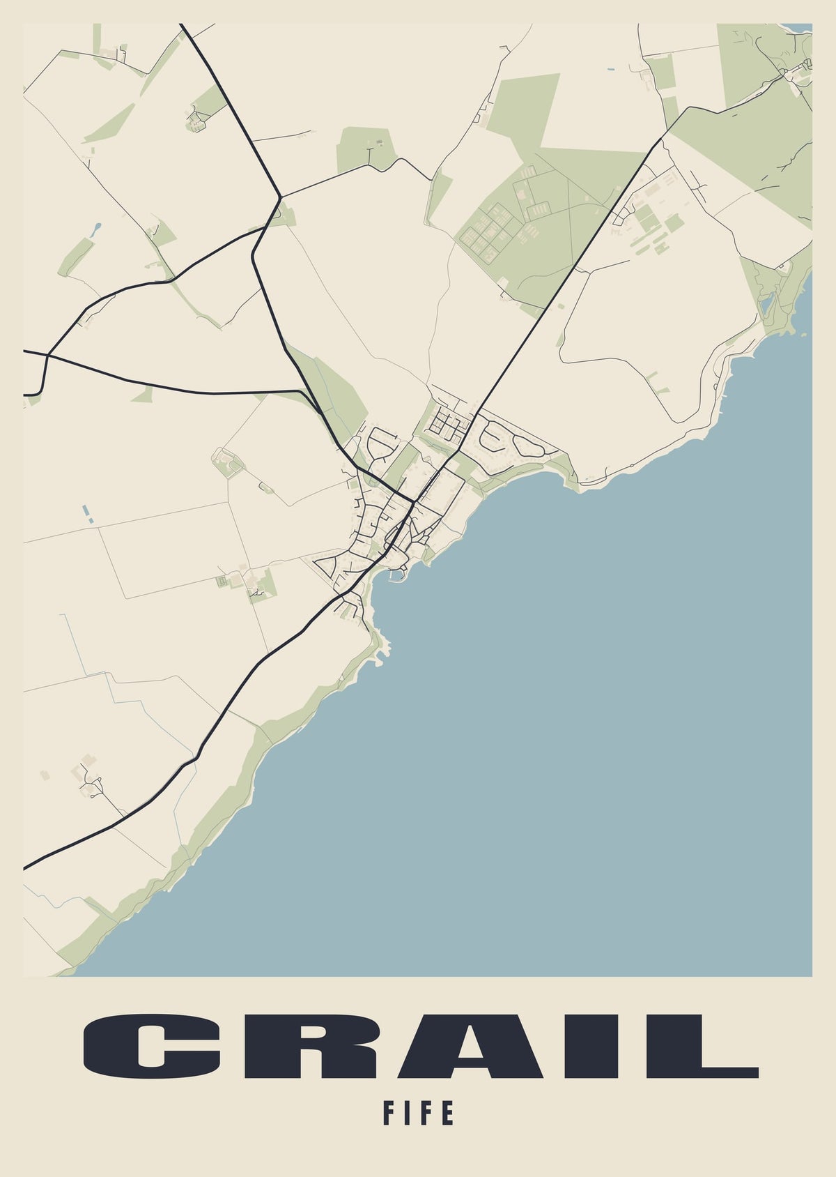 Street map poster of Crail, Fife