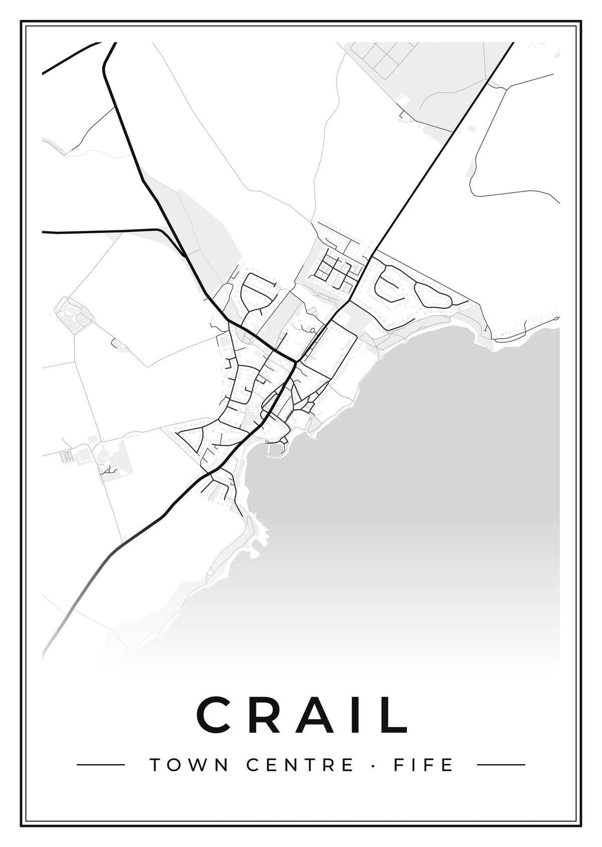 Street map poster of Crail town centre, Fife