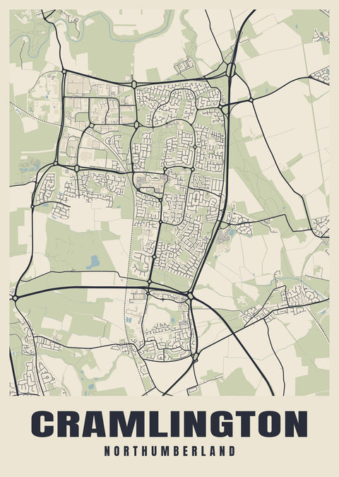 Cramlington Street Map Poster