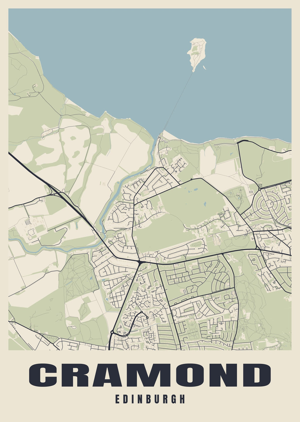 Street map poster of Cramond, Edinburgh