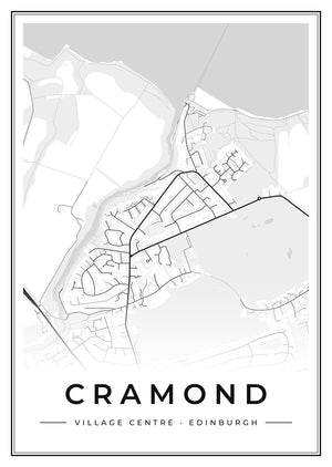 Cramond Village Centre Street Map Poster