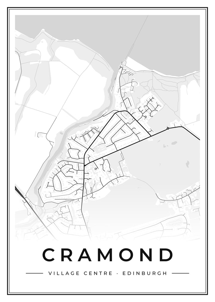 Cramond Village Centre Street Map Poster
