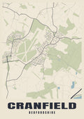 Street map poster of Cranfield, Bedfordshire