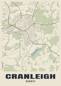 Street map poster of Cranleigh, Surrey
