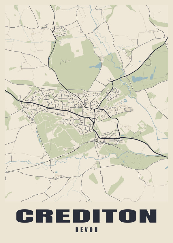 Crediton Street Map Poster