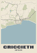 Street map poster of Criccieth, Gwynedd