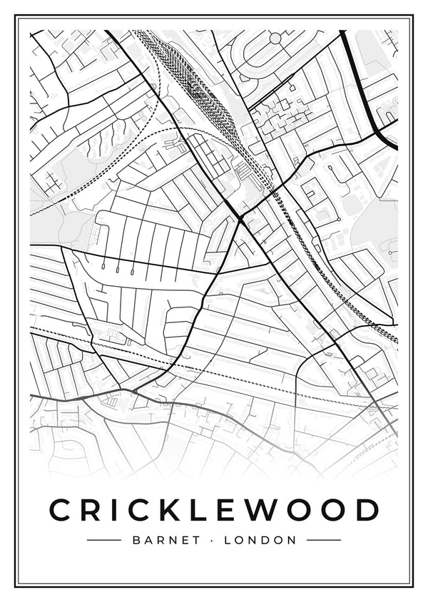 Cricklewood Street Map Poster