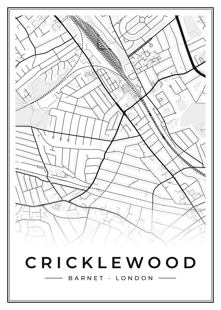Cricklewood Street Map Poster