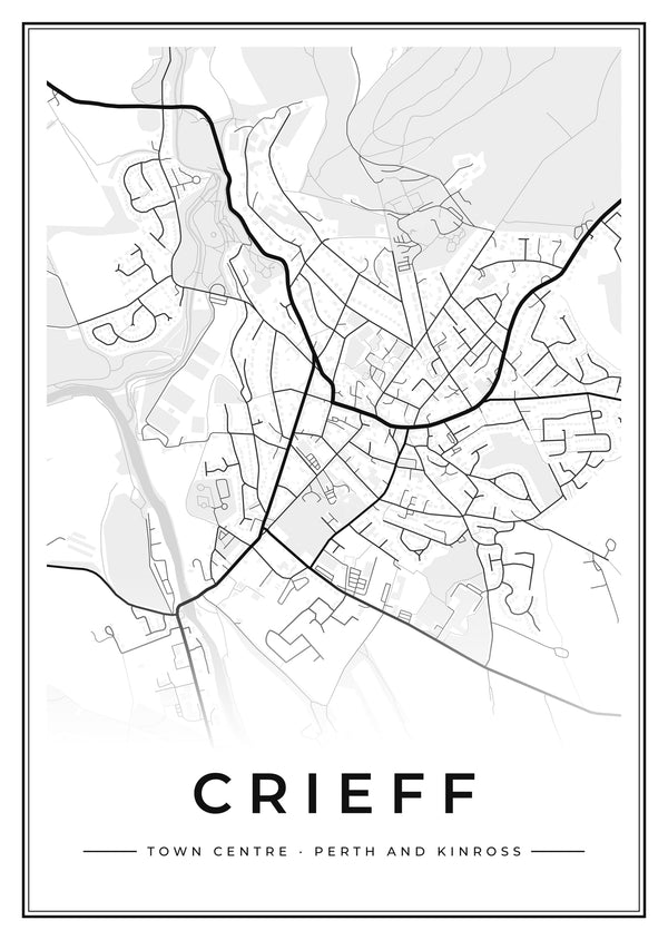 Crieff Town Centre Street Map Poster