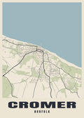 Street map poster of Cromer, Norfolk