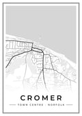 Street map poster of Cromer town centre, Norfolk