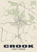 Street map poster of Crook, County Durham