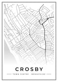 Street map poster of Crosby town centre, Merseyside