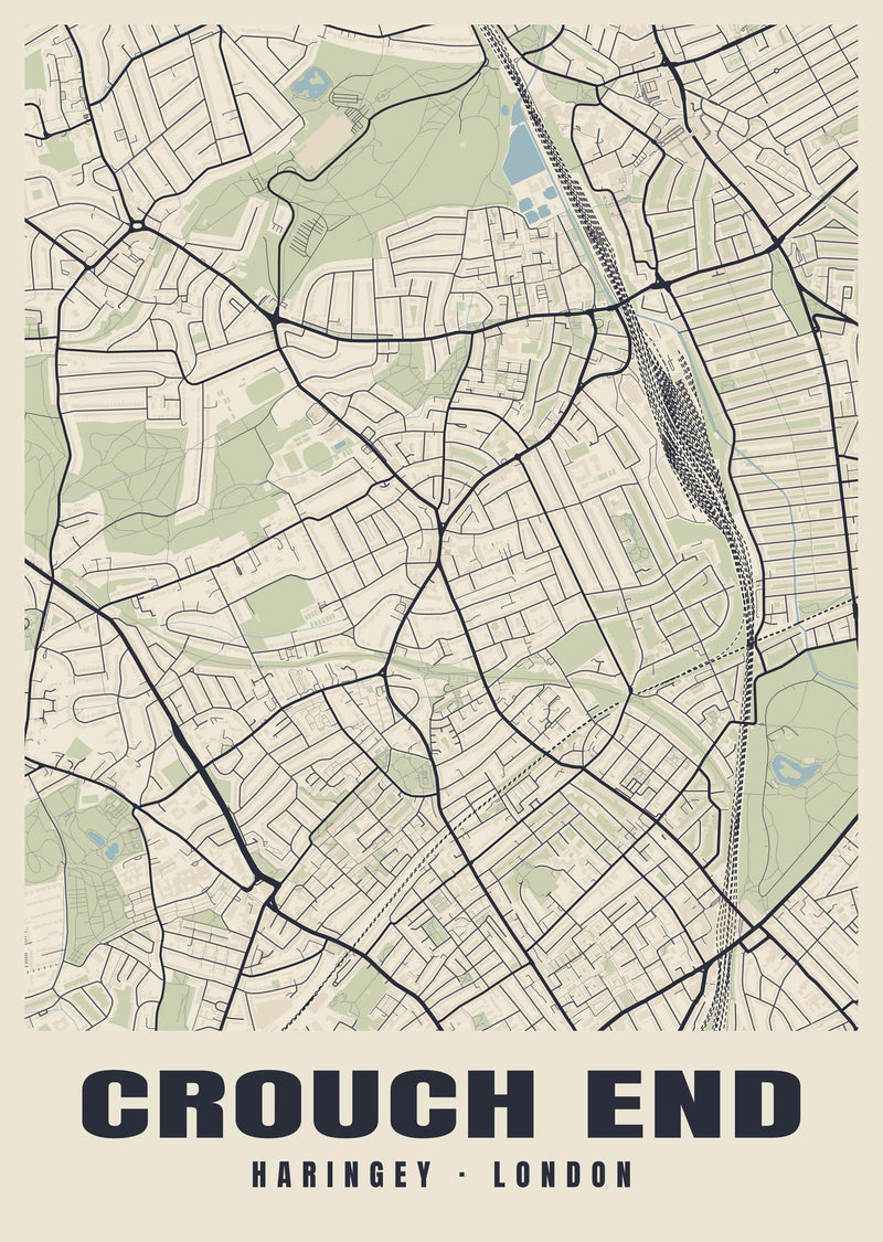 Crouch End Heritage Street Map Poster