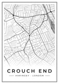 Street map poster of Crouch End, Haringey, London