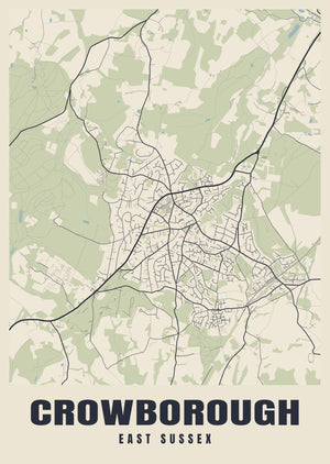Crowborough Street Map Poster