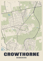 Street map poster of Crowthorne, Berkshire