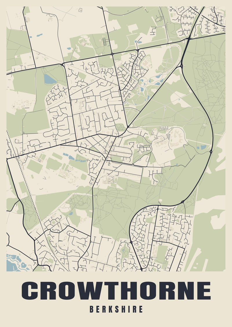 Crowthorne Street Map Poster