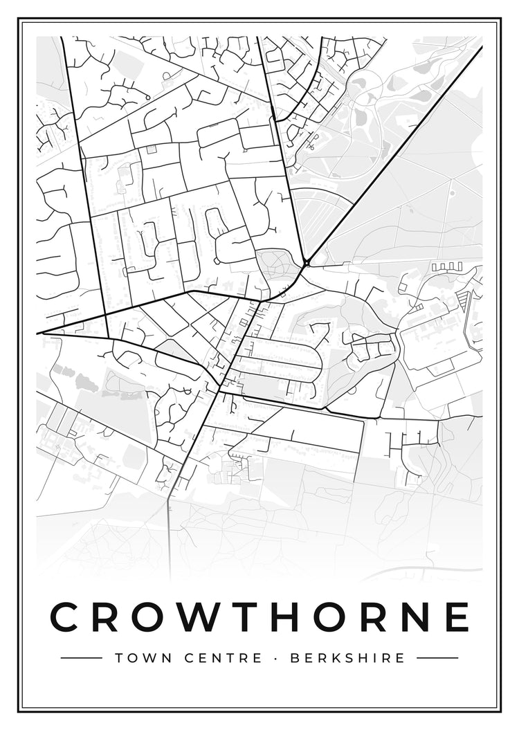 Crowthorne Town Centre Street Map Poster