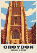 Croydon Minster poster, Retro Railway style