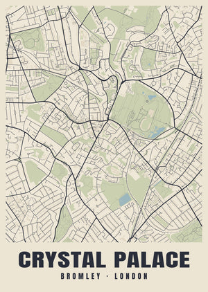 Crystal Palace Heritage Street Map Poster