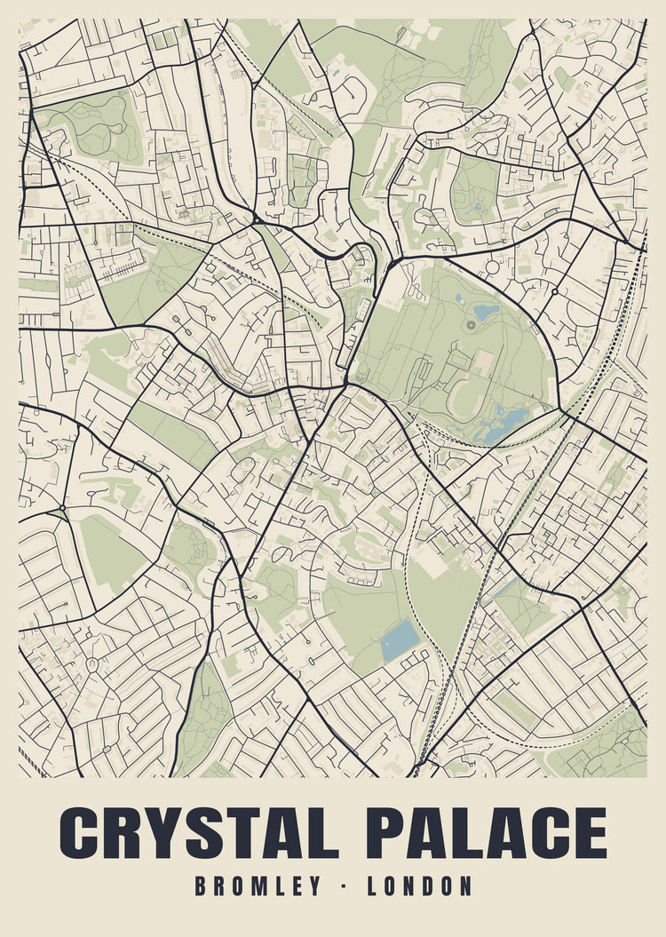 Crystal Palace Heritage Street Map Poster