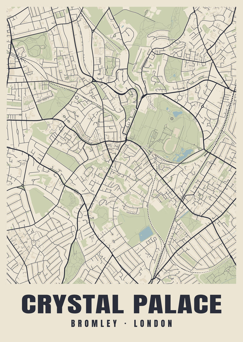 Crystal Palace Heritage Street Map Poster