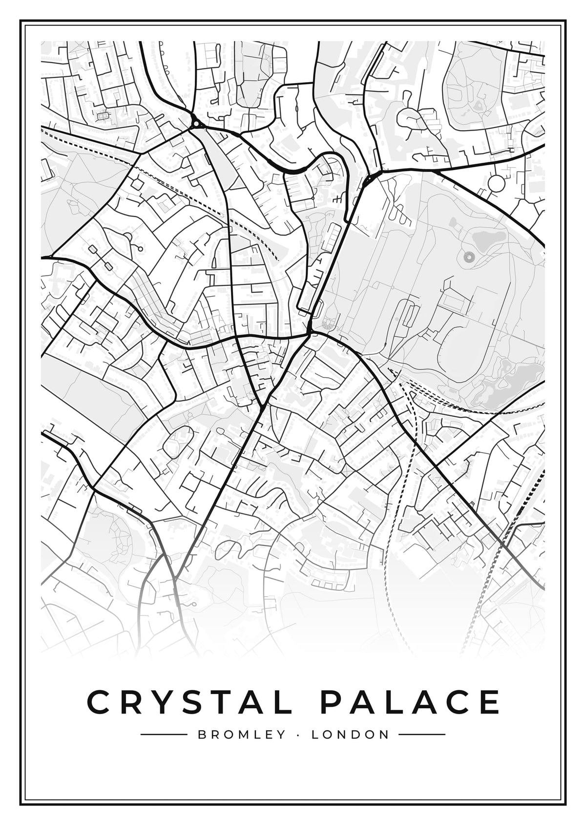 Street map poster of Crystal Palace, Bromley, London