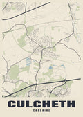 Street map poster of Culcheth, Cheshire